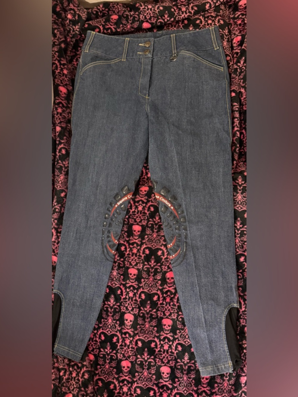 Equine Couture Women's Dark Blue Denim Riding Jeans
